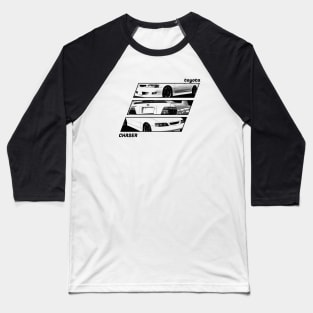 TOYOTA CHASER JZX100 Black 'N White Archive 2 Baseball T-Shirt